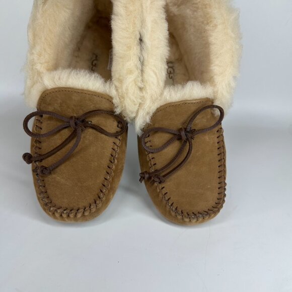 UGG ALENA CHESTNUT SHEARLING LINED MOCCASIN SLIPPERS US 5 - Picture 8 of 16